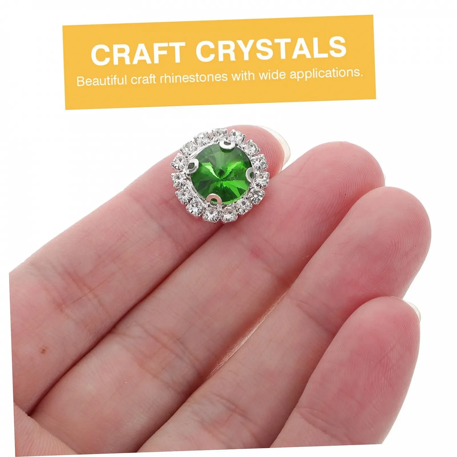 Стрази Круглі Зелені, 20 шт, фото №4