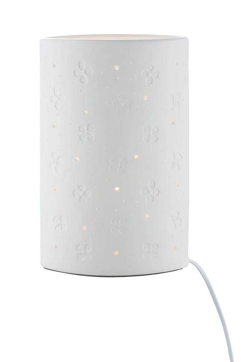 Настільна лампа GILDE Lilac Blossom Порцелянова Висота 28,5 см Квітковий візерунок Біла, фото №1