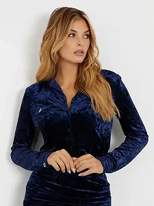 Женская рубашка Guess Jeans, Синяя, S - Фото 1