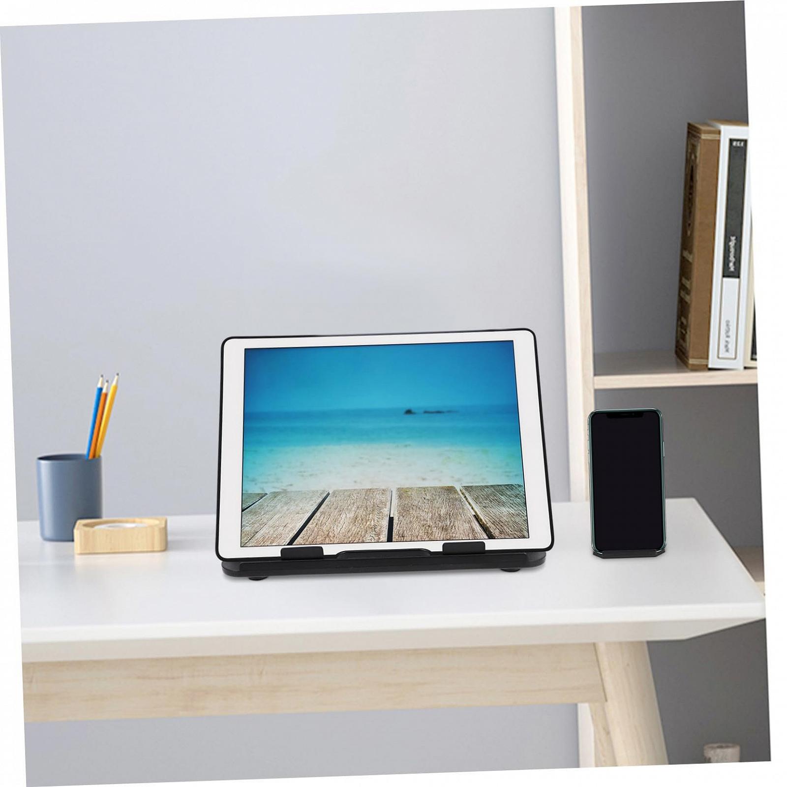 Підставка для ноутбука Обертова Складна Регульована по висоті з тримачем для телефону Ергономічна, фото №7