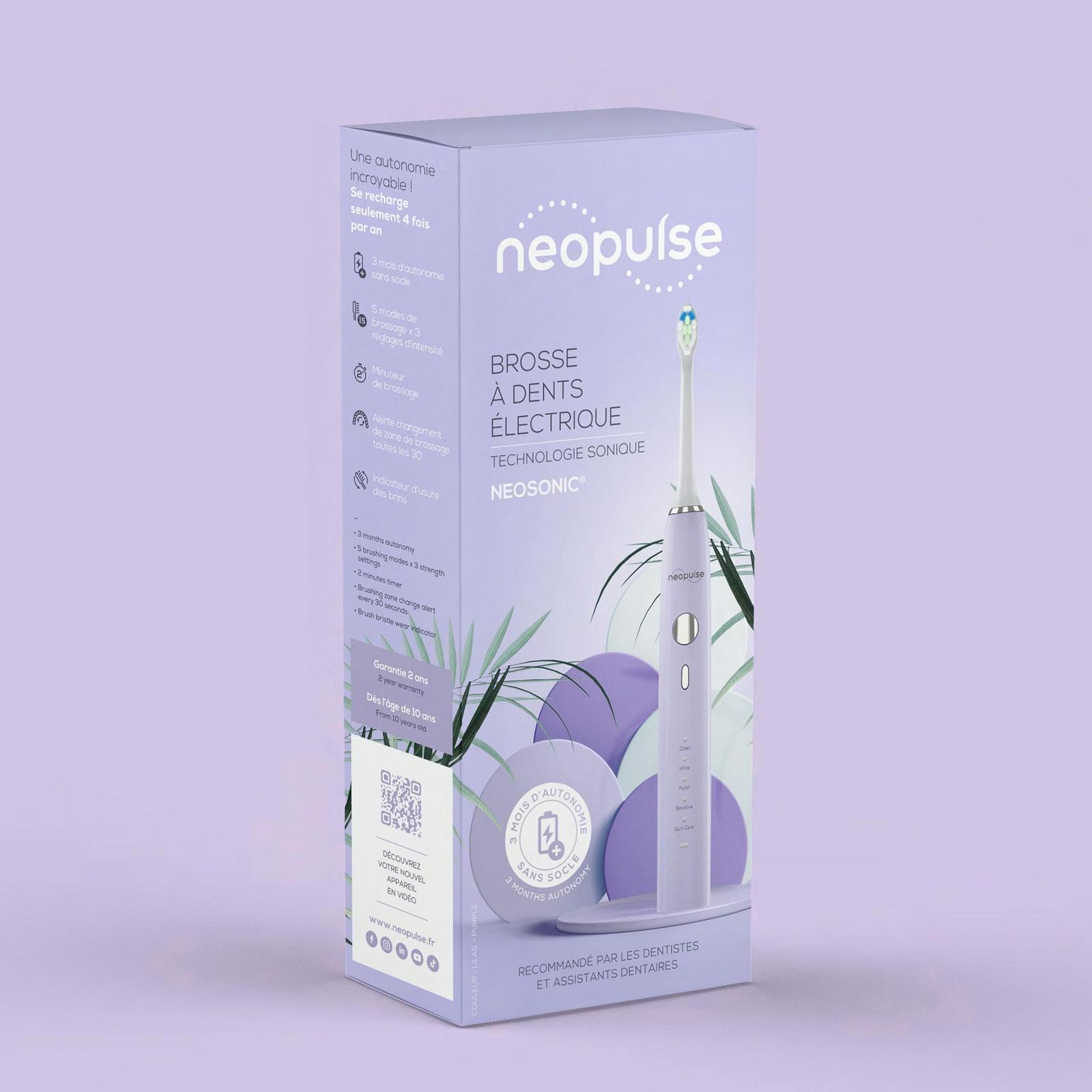 Звукова електрична зубна щітка Neosonic NEOPULSE 15 режимів Purple, фото №7