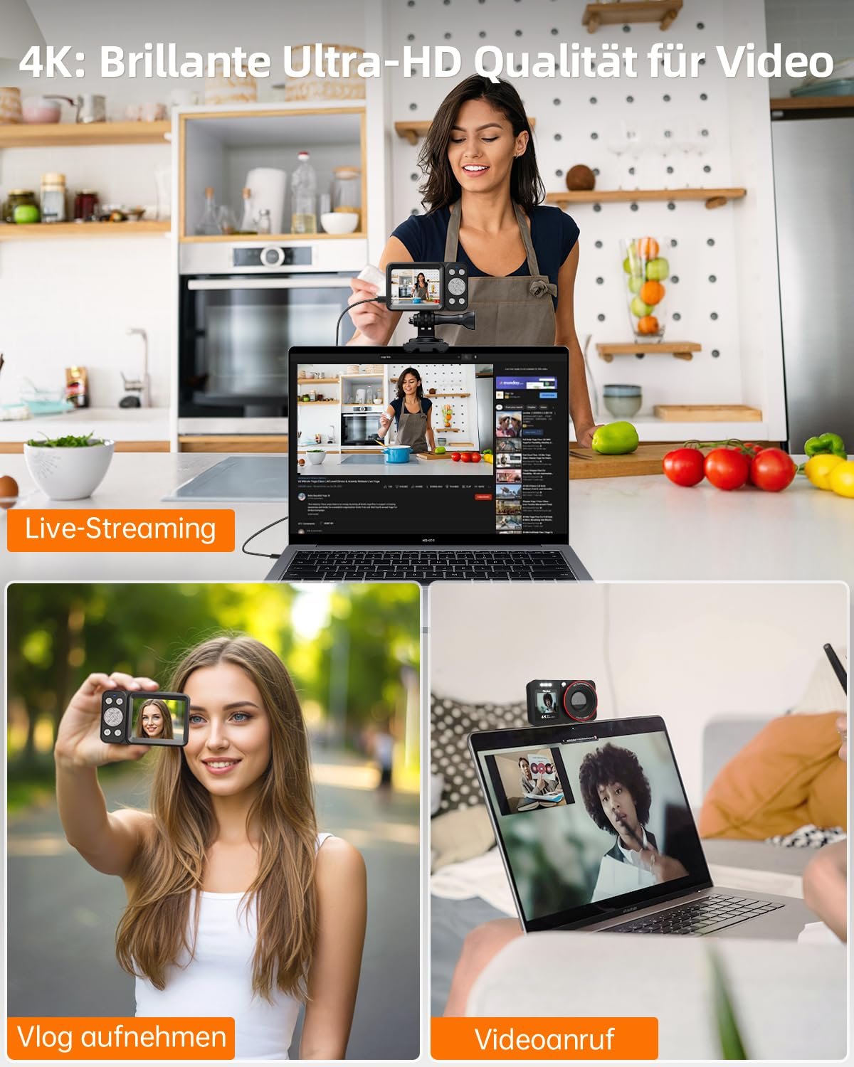 Цифровая Камера Rollei Compactline 64 Dual Screen 64MP 4K с Двойным Дисплеем, Черная, фото №3