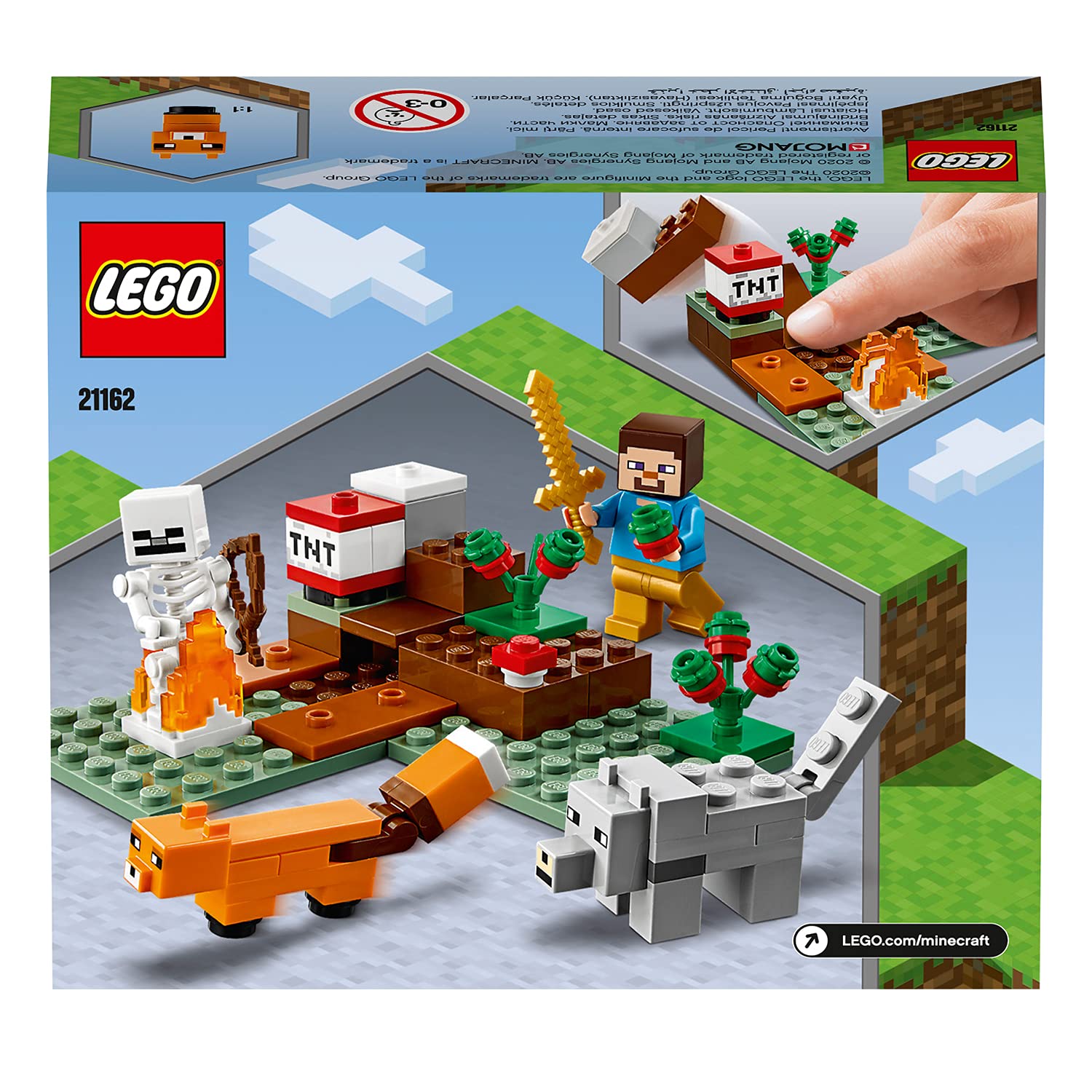 Конструктор Lego Minecraft Taiga Adventure с фигурками Стива, Волка и Лисицы для детей от 7 лет, фото №8