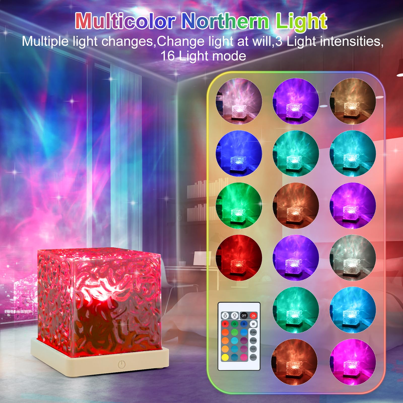 Проектор MXTIMWAN LED Зоряне Небо Діти RGB 3D Північне Сяйво 16 Ефектів освітлення Пульт Дистанційного Управління, фото №2