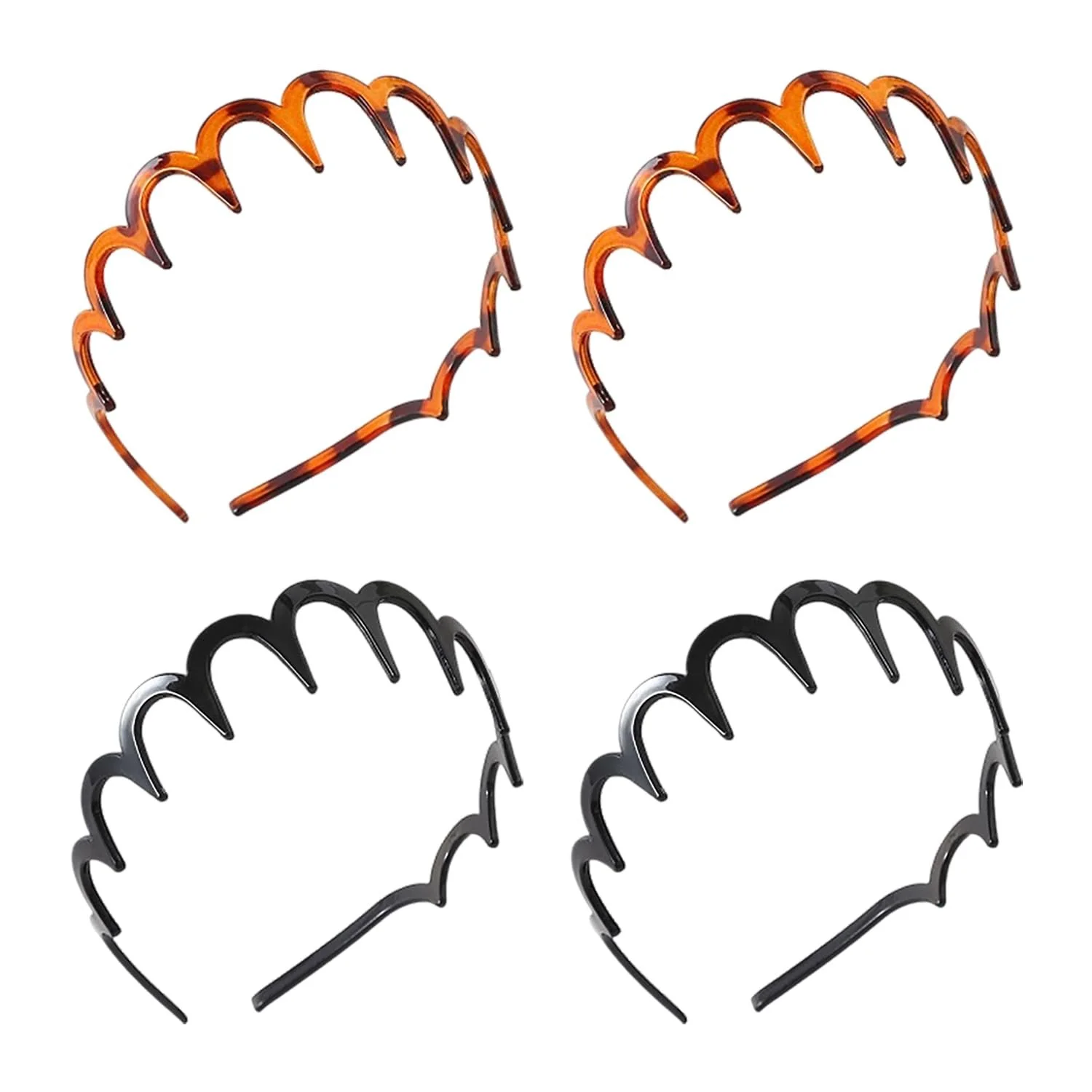 Набір обручів на голову зигзаг 4 шт, фото №1