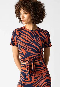 Женская футболка топ Les Lunes The Lou Top Tiger Dark Navy Rust - M - Фото 1