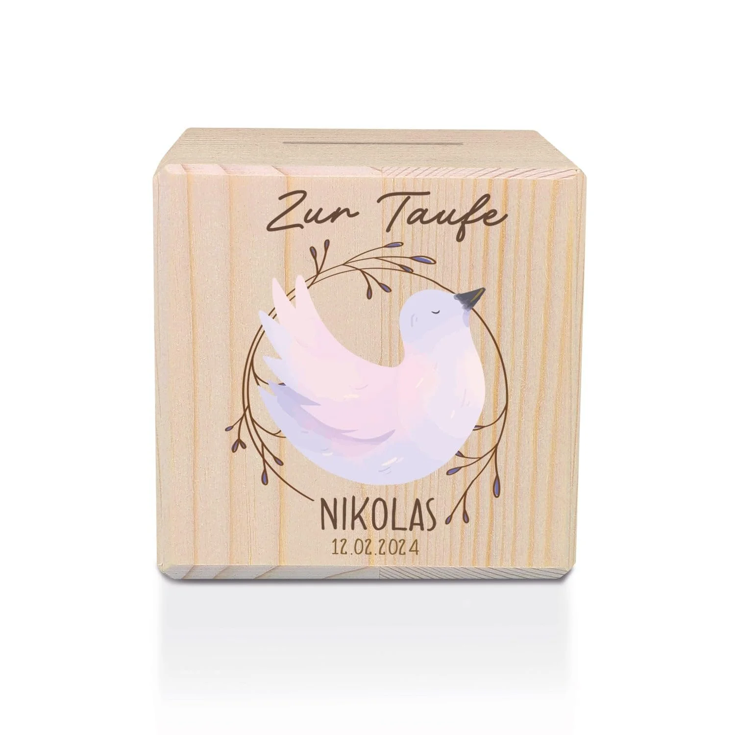 Скарбничка GRAVURZEILE Дерев'яна з металевим замком Голуб, фото №1