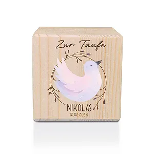 Скарбничка GRAVURZEILE Дерев'яна з металевим замком Голуб - Фото 1