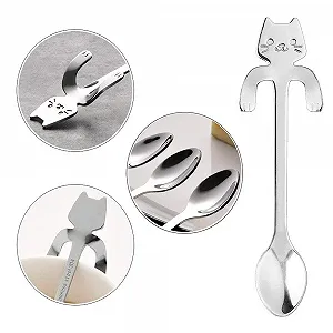 Ложка кавова Кот, набір з 5 штук, нержавіюча сталь, підвісна synthetic.ua - Фото 1