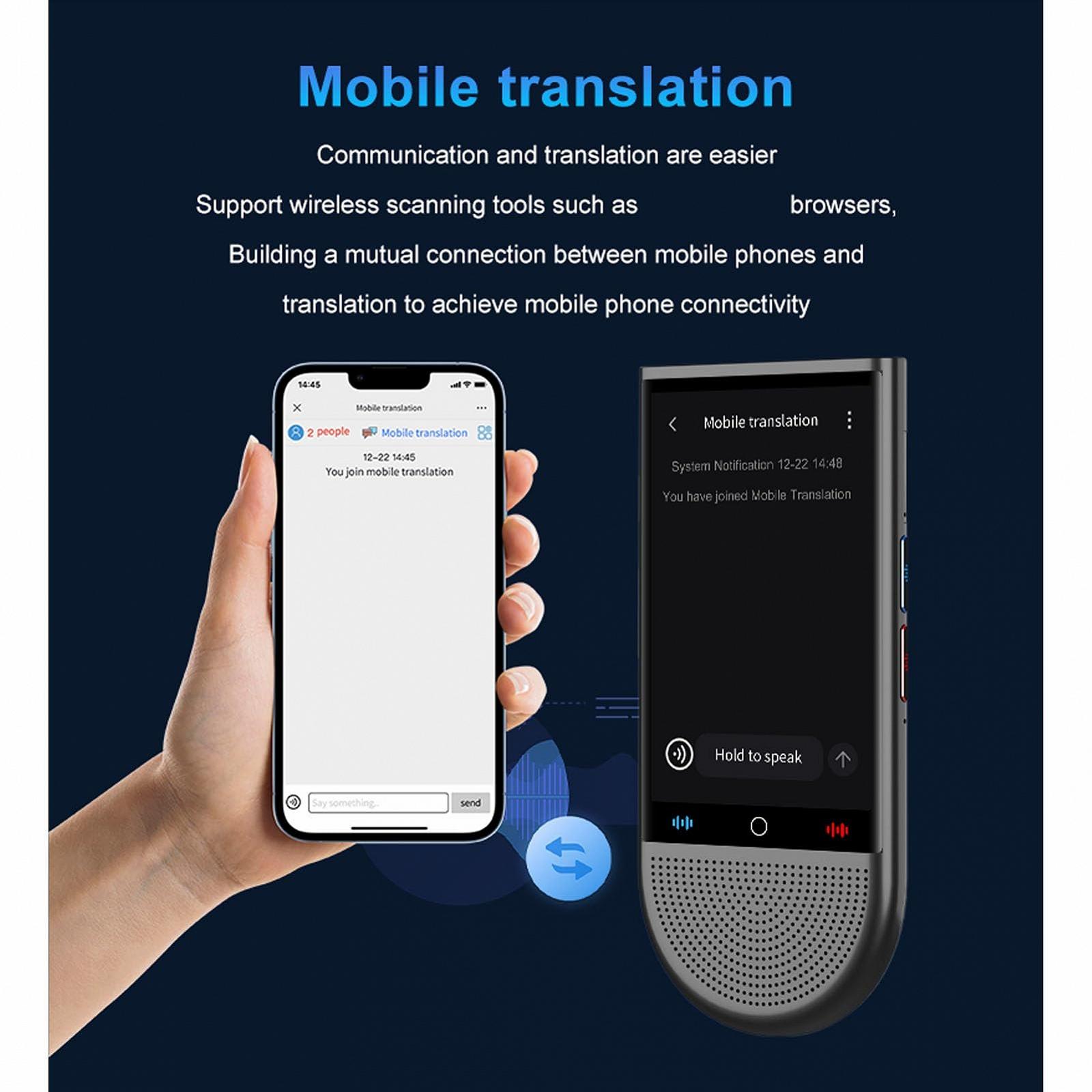 Пристрій для двостороннього голосового перекладу 138 мовами з офлайн-перекладом, 4-дюймовий сенсорний екран, фото №8
