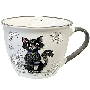 Миска з ручкою KIUB Black Cat Fine China 550 мл - Фото 1