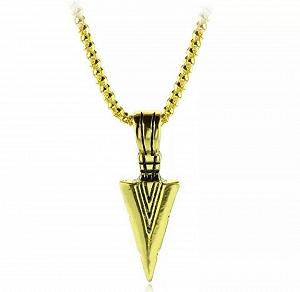 Модний золотистий ланцюжок унісекс у формі стрілки - Фото 1