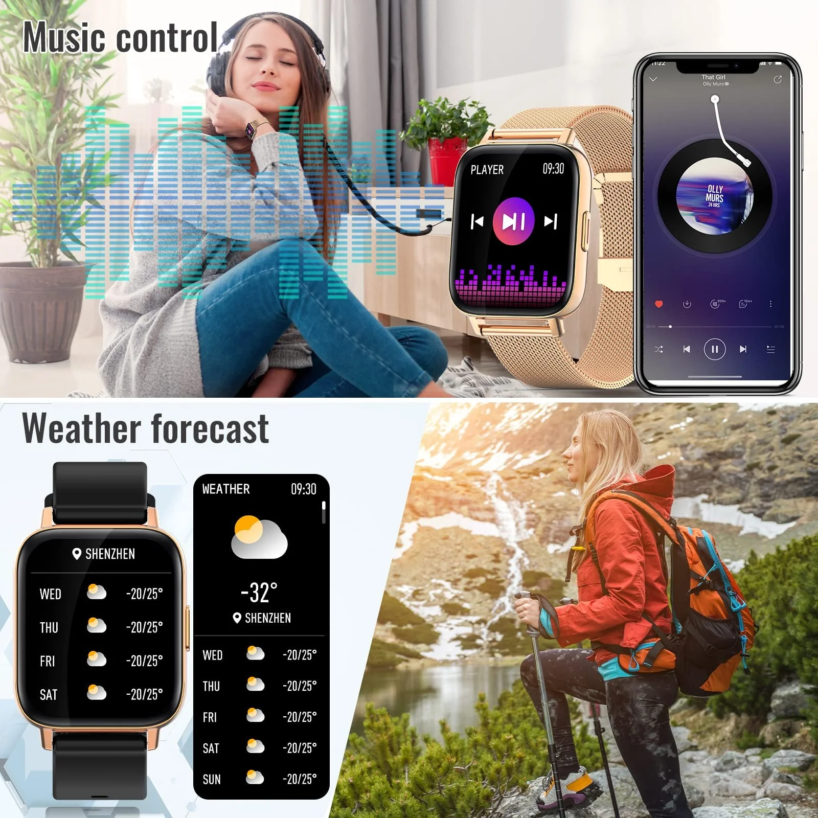 Смартчасы Nemheng Женский 1.69 Дюймы Bluetooth Звонки IP67 Водонепроницаемый, фото №6