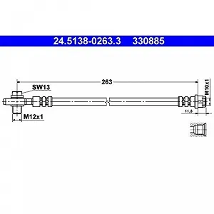 Тормозной шланг ATE 24.5138-0263.3 для VAG, задний мост - Фото 1