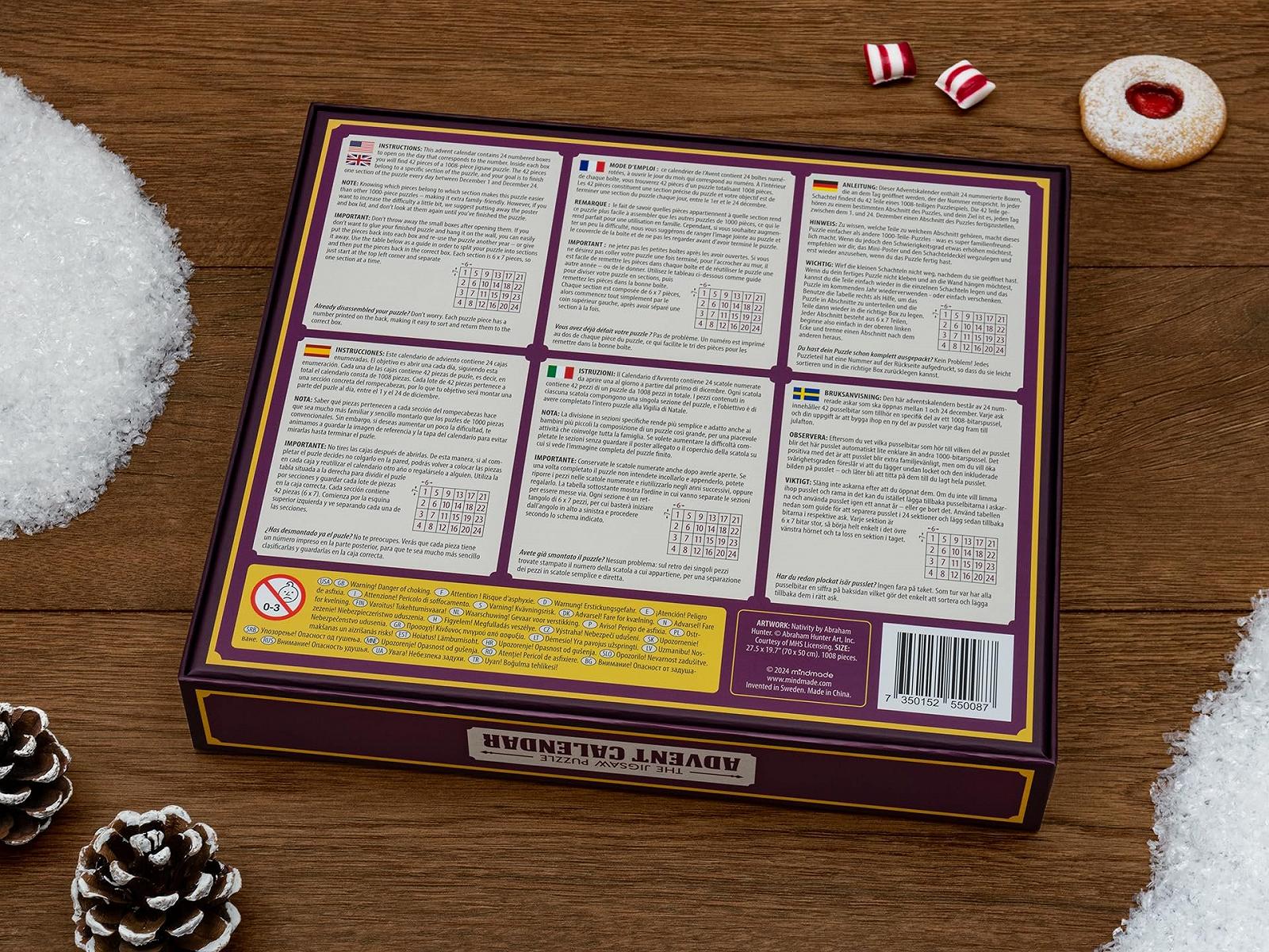 Пазл-адвент-календар The Original 2025 Nativity Scene 1008 елементів 24 коробки Abraham Hunter, фото №6