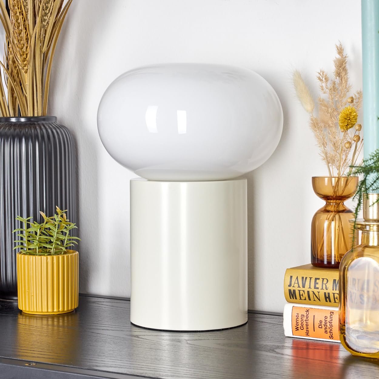 Настільна лампа Godrie Сучасна Приліжкова Метал/Скло Ретро/Вінтаж Ø 20 см H 27 см 1 x E27 Кремова Біла, фото №3