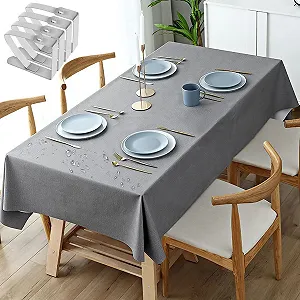 Скатертина Oilcloth 140 x 180 см Сіра - Фото 1
