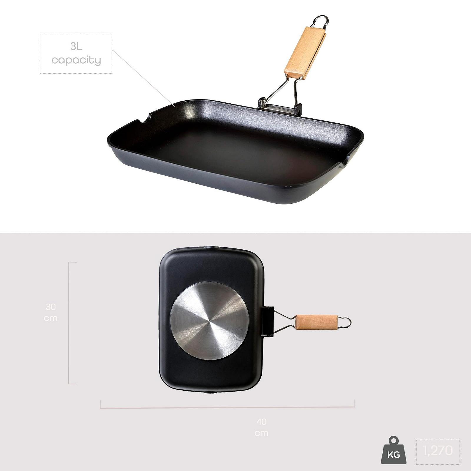 Сковорода-гриль WECOOK! Ecostone Індукційна хвиляста 34 x 24 см Литий алюміній 5 мм, фото №5