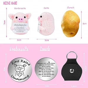 Игрушка Aruigu Pocket Hug Lucky Pigs Creative Knitting Wool Mini Pig Silver цена на synthetic.ua - Фото 1 Игрушка Aruigu Pocket Hug Lucky Pigs Creative Knitting Wool Mini Pig Silver synthetic.ua - Фото 1