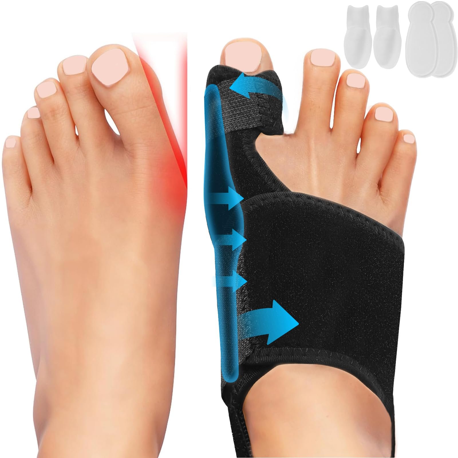 Корректор большого пальца стопы Hasny, 2 шины, 2 разделителя для пальцев, фото №1 Корректор большого пальца стопы Hasny, 2 шины, 2 разделителя для пальцев, фото №1