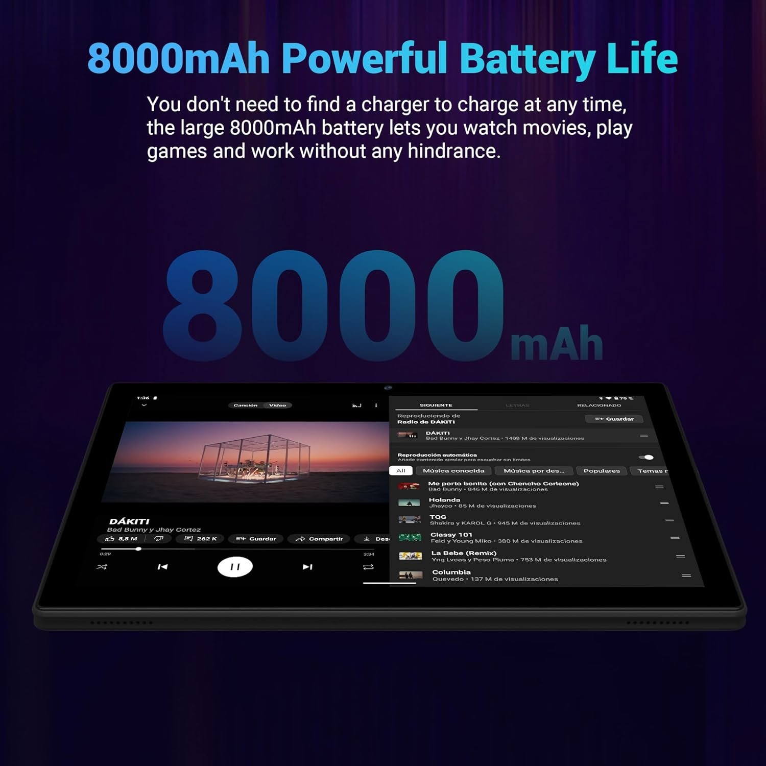 Планшет 10.1" Foruser L211 12+24/128Gb 8 ядер Android 14 8000 mAh Чорний, фото №5
