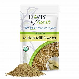 Глина для обличчя Davis Finest Organic Multani Mitti Indian Healing Clay, Fullers Earth 250г - Фото 1