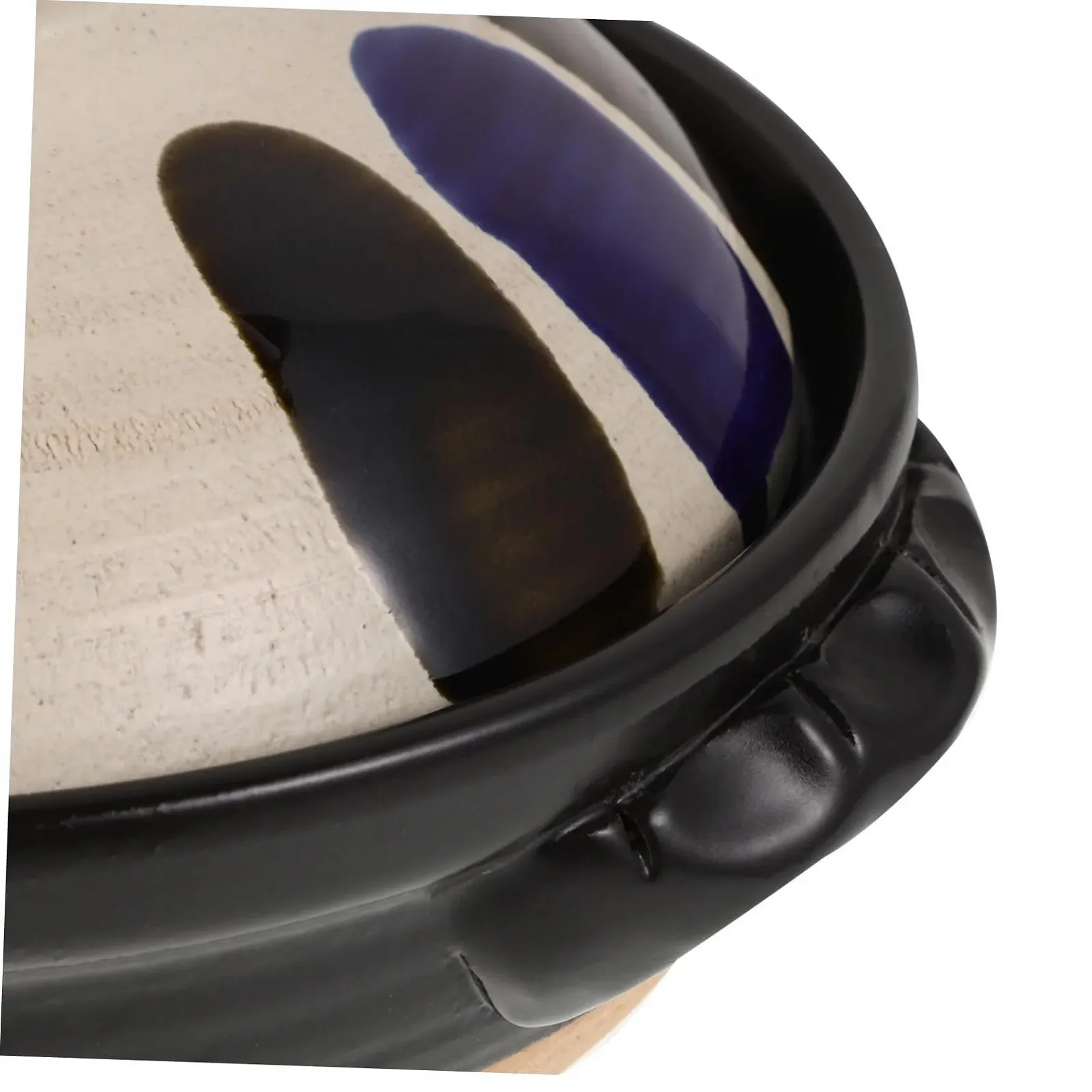 Горшок керамический винтажный с крышкой и двойной ручкой для открытого огня Серый, фото №3