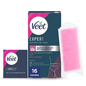 Восковые полоски Veet Expert для бикини 16 шт. с маслом ши - Фото 1