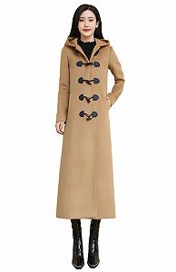 Пальто PLAERPENER Зимове вовняне довге двобортне елегантне з капюшоном synthetic.ua - Фото 1