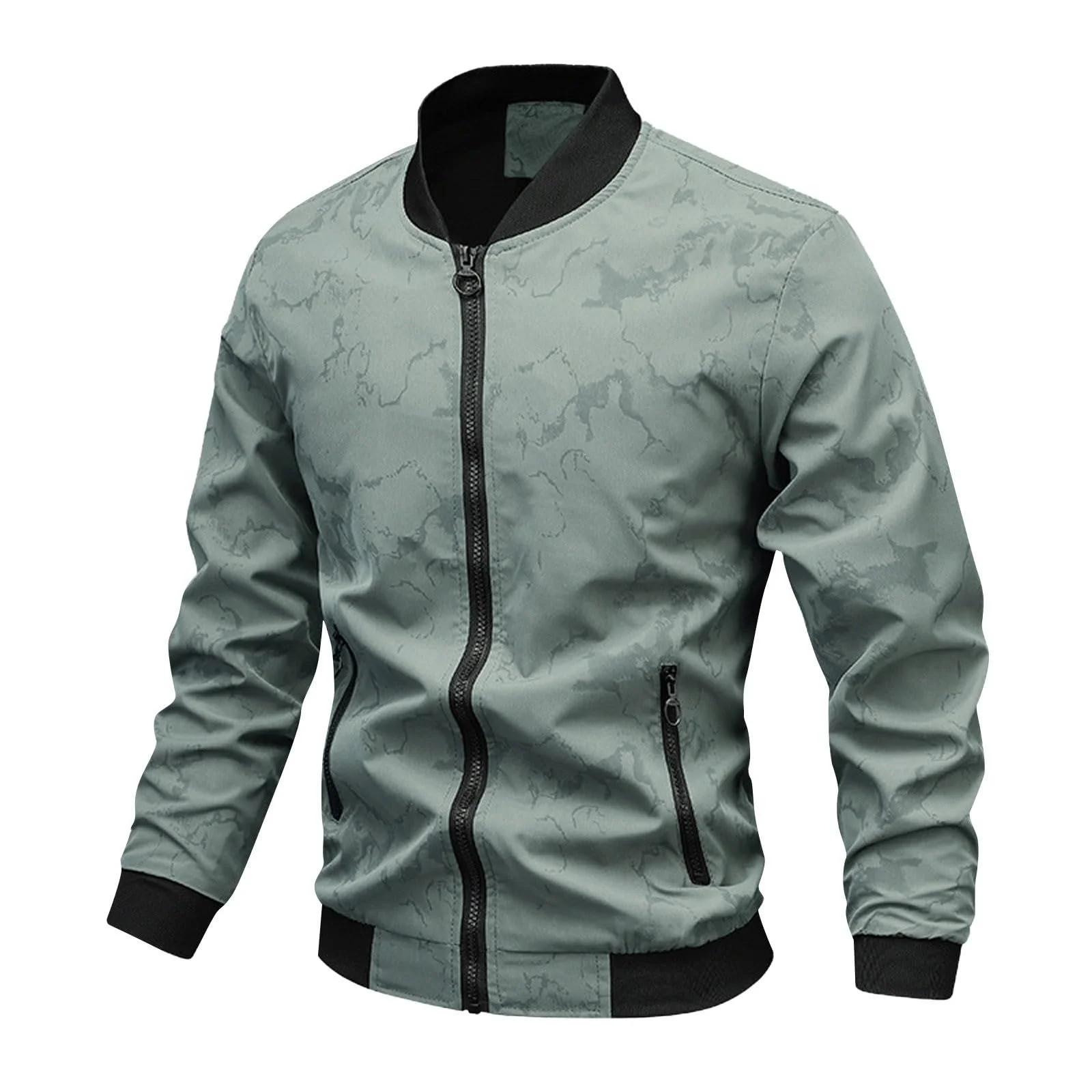 Куртка-бомбер Спортивная Легкая Зимняя Куртка с Карманом на Молнии Длинный Рукав Slim Fit, фото №5