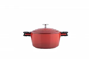 Кастрюля для запекания Kelomat Induction 3420-385 керамическая с крышкой 20 см 2.7 л красный synthetic.ua - Фото 1