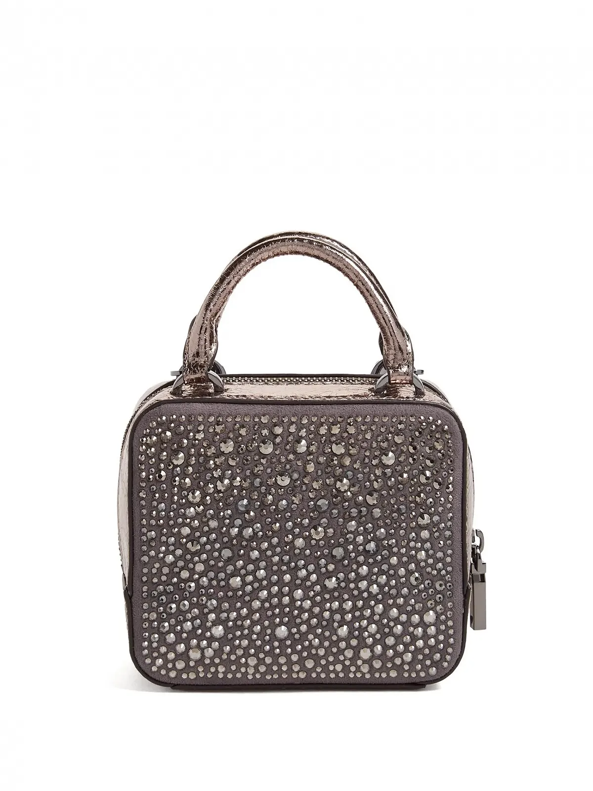 Міні-кроссбоді GUESS Lua Top Zip вечірня, цинкового кольору, фото №5