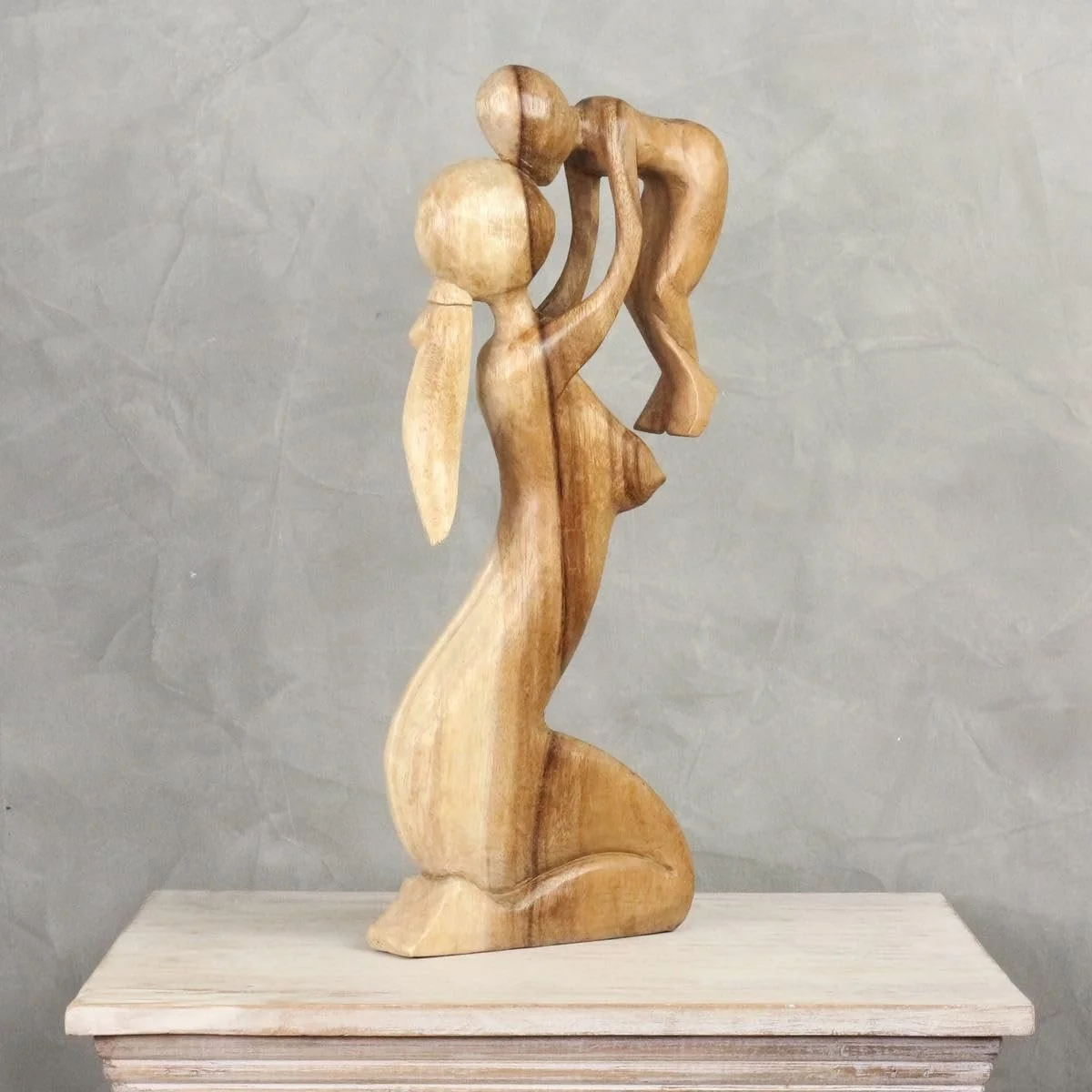 Скульптура Oriental Galerie Мати з дитиною Дерев'яна Абстрактна Натуральна 50 см, фото №4