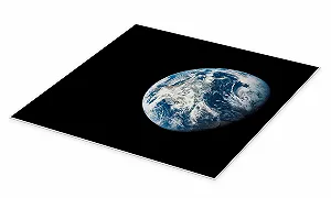 Постер NASA Earth from the point of view of Apollo 8 50 x 50 см Черный synthetic.ua - Фото 1