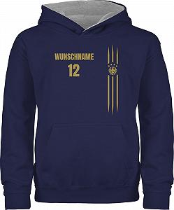 Худи Shirtracer С именем Персонализированный для детей мальчиков девочек - 2024 Футбольный чемпионат Европы Фан-атрибутика - Германия Имя и номер - Фото 1