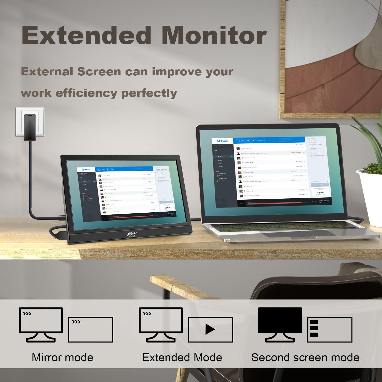 Монитор портативный сенсорный 11.6" Kenowa HD116 HD IPS 60 Гц, фото №5