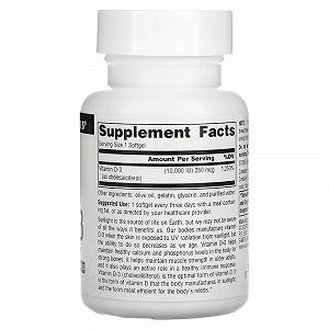 Вітамін D-3 Source Naturals Vitamin D-3, 10,000 IU 250 mcg 120 Softgels synthetic.ua - Фото 1