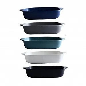 Форма для запекания Garneck фарфоровая прямоугольная белая с ручками - Фото 1