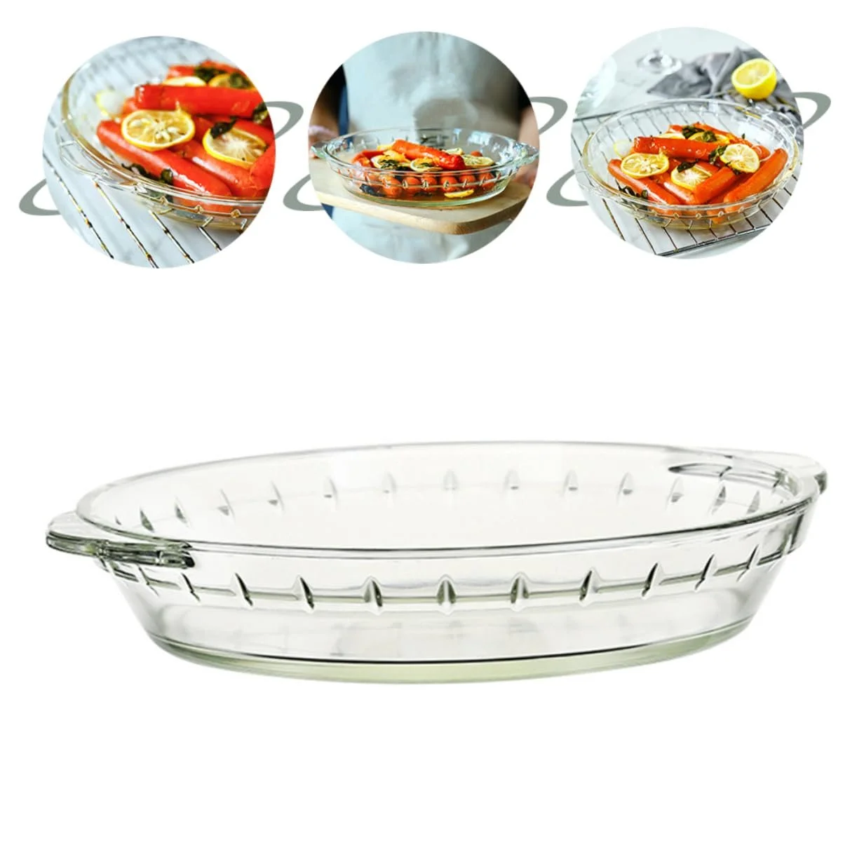 Форма для выпекания Luxshiny Стеклянная антипригарная с эргономичными ручками, фото №2