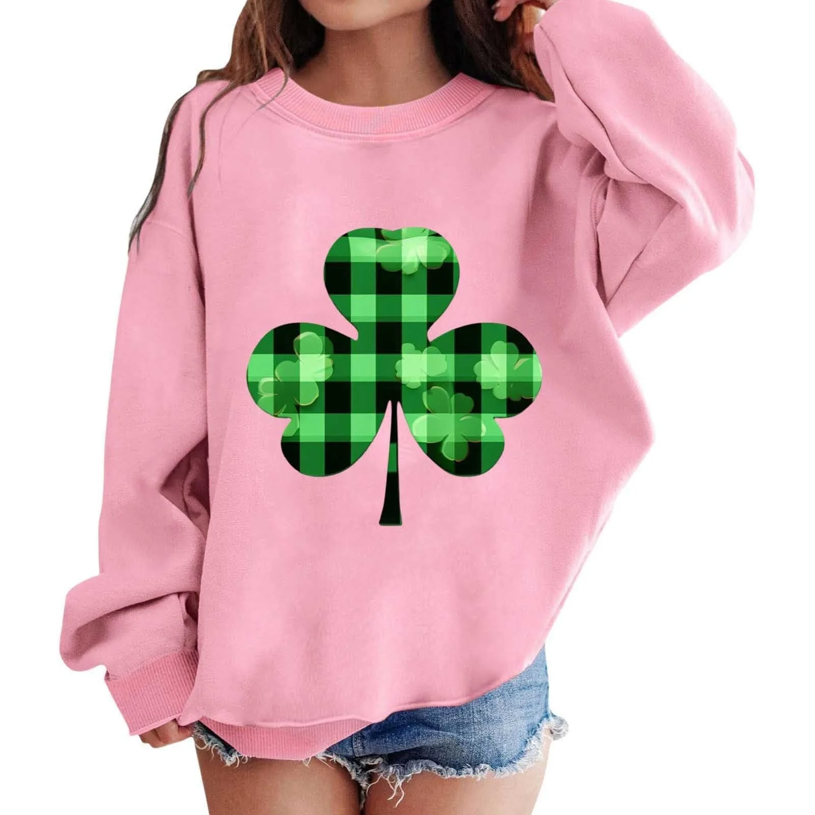 Пуловер для дівчинки з графічним принтом до Дня Святого Патрика, фото №1