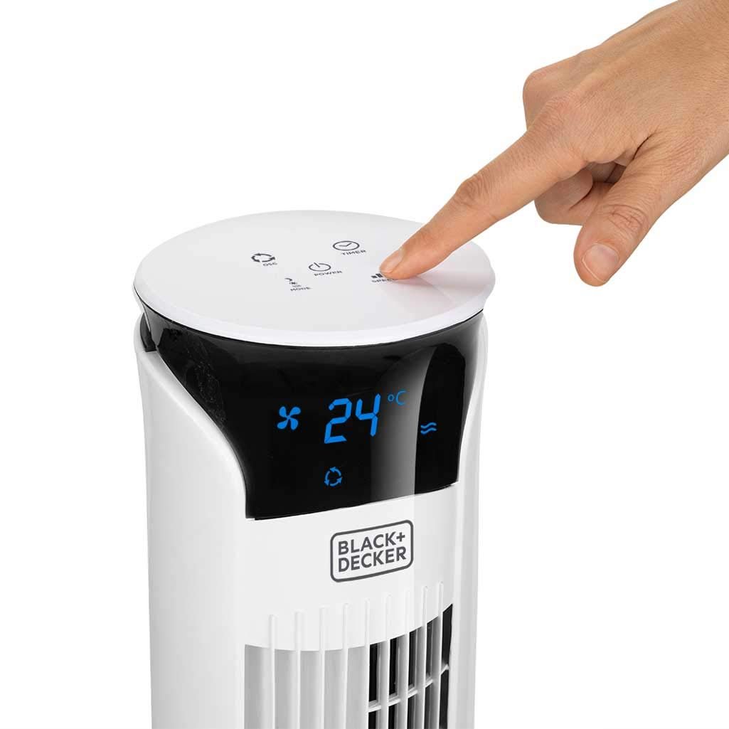 Вентилятор Башенный BLACK+DECKER BXEFT47E, 45 Вт, 3 скорости, таймер 12 ч, 81 см, белый, фото №3