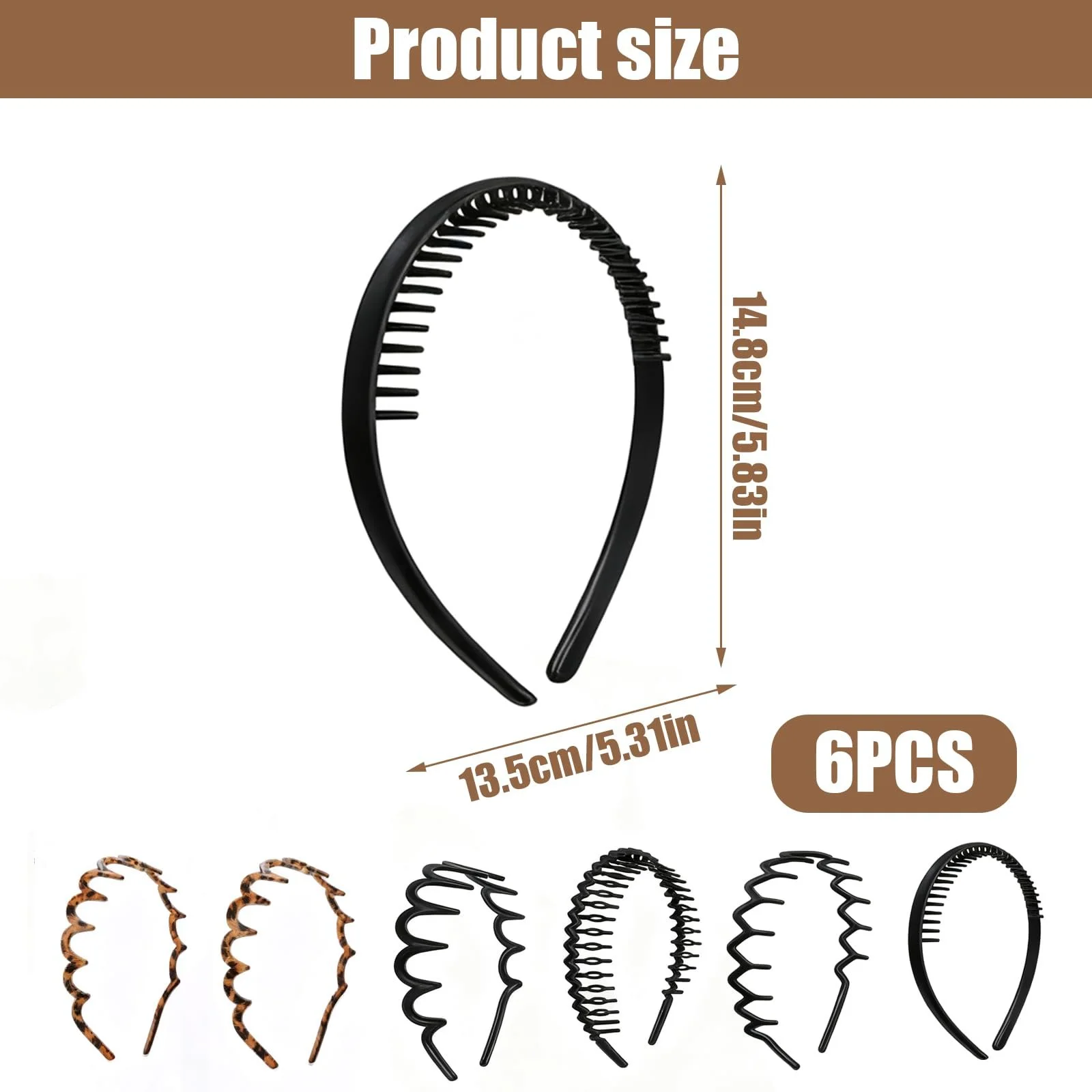 Обруч для волосся Zickzack 6 шт, Zick Zack, фото №2