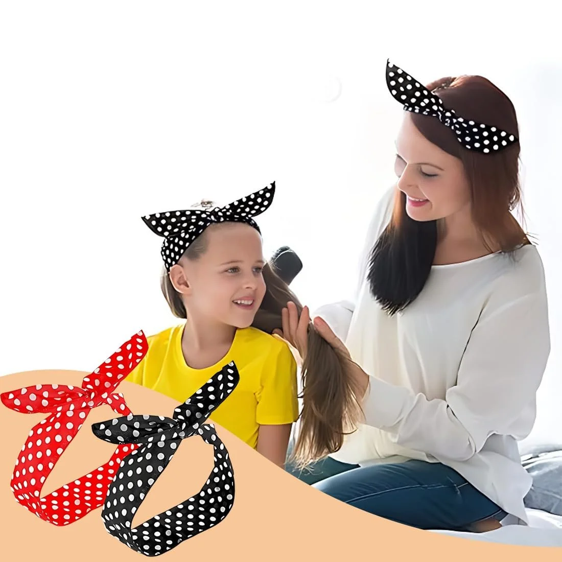 Пов'язка на голову в горошок, широка, фото №5