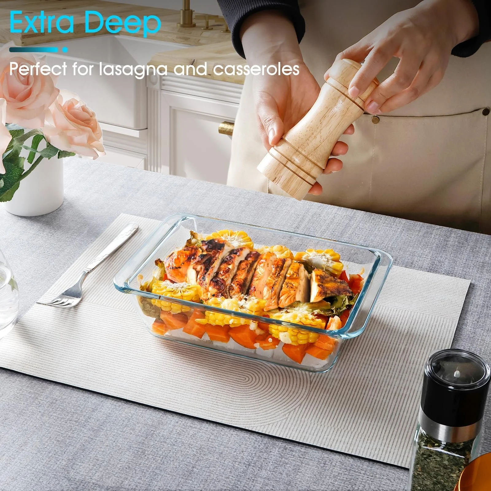 Форма для запекания NUTRIUPS Глубокая стеклянная 20 x 15 x 6 см 1.4 л, фото №4