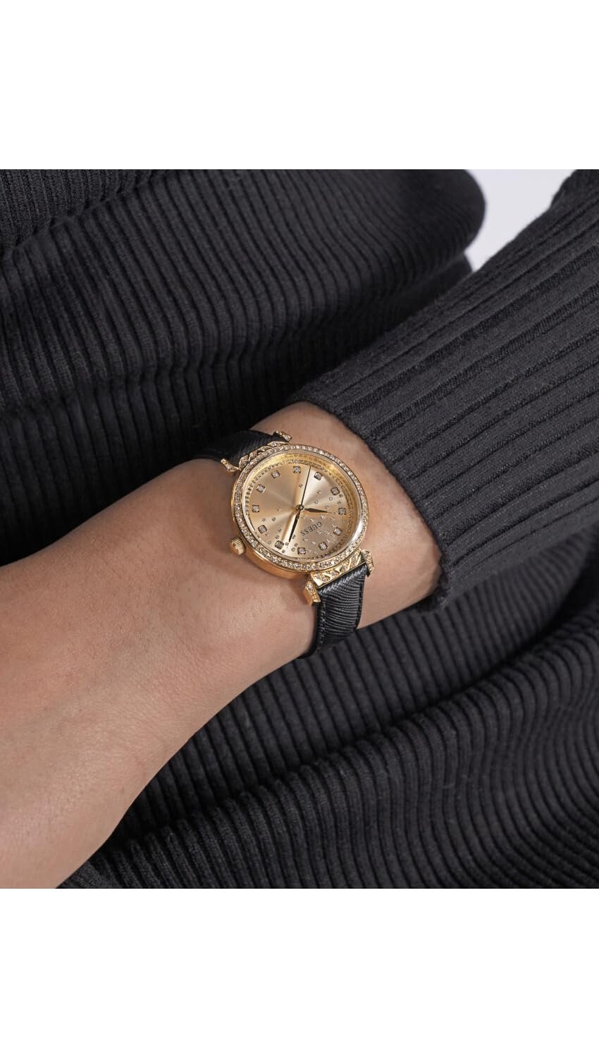 Часы женские Guess, аналоговые, кварцевые GW0764L2, цвета шампанского, размер Unit, браслет, фото №7