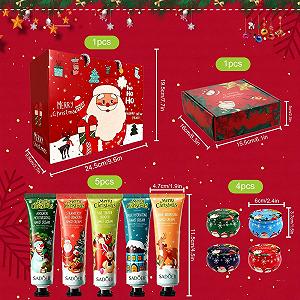 Набор Крем для рук Ароматическая свеча Подарочный набор 4 штуки Ароматические свечи Рождество + 5 шт Рождественский крем для рук synthetic.ua - Фото 1