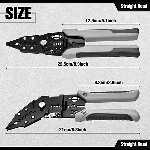 Многофункциональный стриппер и кримпер 8-в-1 набор 2 шт (прямой и изогнутый) 10-26AWG synthetic.ua - Фото 1