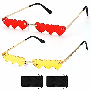 Окуляри у формі серця ZMDMAH 2 шт. Червоні та жовті - Фото 1