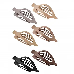 Заколка для волос Качкодзьоб Плоская 6 шт | Французский дизайн Зажим для волос Аллигатор, Нескользящие аксессуары для волос с прочной фиксацией, Заколка для волос Качкодзьоб Ретро - Фото 1