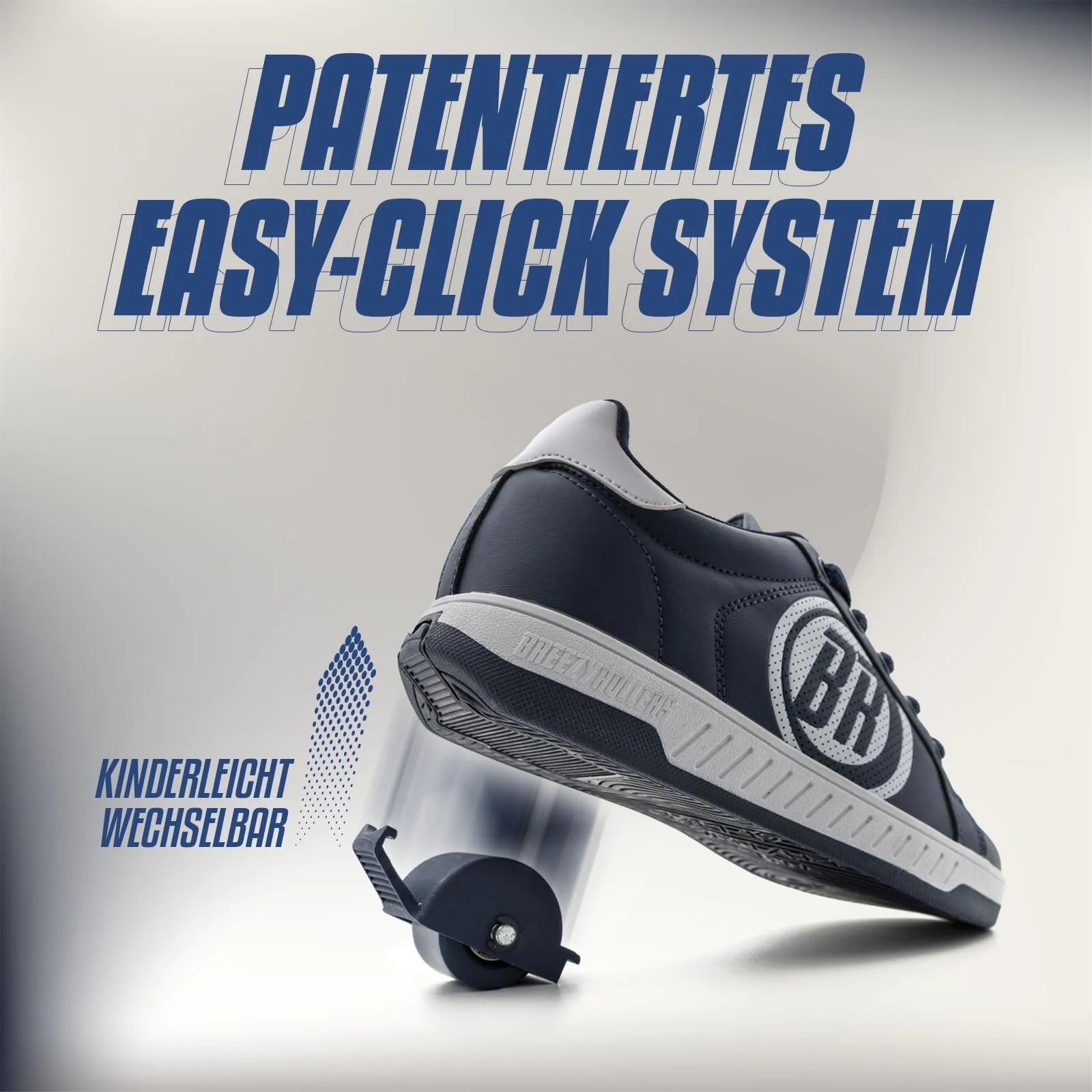 Роликовые кроссовки BREEZY ROLLERS Для детей, Детские роликовые кроссовки, От детской уличной обуви до роликовых коньков за несколько секунд, Запатентованная система Click, Кроссовки с колесами для девочек и, фото №3